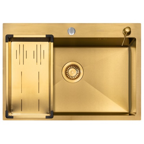 Кухонная мойка ARFEKA ECO AR 70х50+CL AR G+DS AR (Gold)
