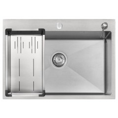 Кухонная мойка ARFEKA ECO AR 70х50+CL AR G+DS AR (Satin Decor Volcanic)