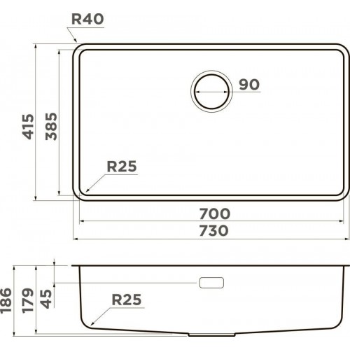 Кухонная мойка Omoikiri Omi 73-U/I-IN (нержавеющая сталь)