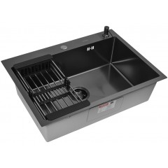 Кухонная мойка ARFEKA ECO AR 70х50+CL AR+DS AR (Black Decor Millet Grains)