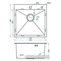 Кухонная мойка FUTUR FK 4848 ECO (Satin) Embossing