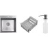 Кухонная мойка Schtoff Best Decor Silver 4550 + коландер KR-1 GREY + дозатор SD-1 GREY
