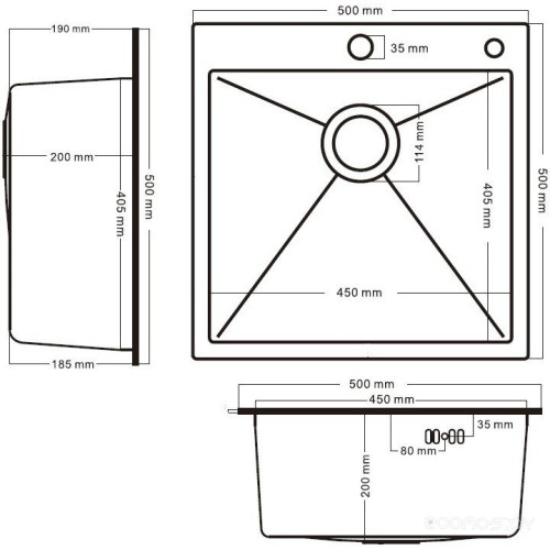Кухонная мойка Schtoff Best Decor Silver 5050 + коландер KR-1 Grey + дозатор SD-1 SILVER