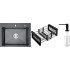 Кухонная мойка Schtoff Best Black 6050 + коландер KR-1 BLACK + дозатор SD-1 BLACK