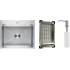 Кухонная мойка Schtoff Best Premium Silver 6050 + коландер K-1 BLACK + дозатор SD-1 SILVER