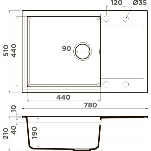 Кухонная мойка Omoikiri Daisen 78-LB-ES Artgranit (эспрессо)