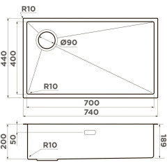 Кухонная мойка Omoikiri Taki 74-U/IF-L Side IN 4997471 (нержавеющая сталь)