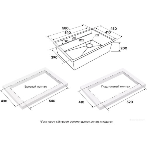 Кухонная мойка Paulmark PM705845-BS