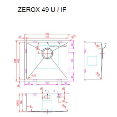 Кухонная мойка Zorg Zerox 49 U / IF ZURINOX PVD GUNBLACK