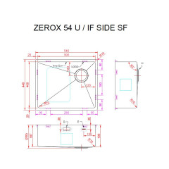 Кухонная мойка Zorg Zerox 54 U / IF SIDE SF ZURINOX PVD GUNBLACK