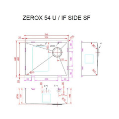 Кухонная мойка Zorg Zerox 54 U / IF SIDE SF ZURINOX STEEL