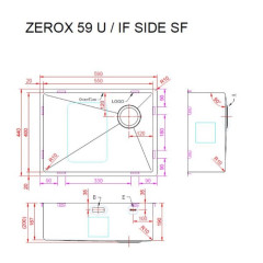 Кухонная мойка Zorg Zerox 59 U / IF SIDE SF PVD GOLD