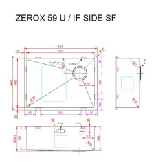 Кухонная мойка Zorg Zerox 59 U / IF SIDE SF PVD GUNBLACK