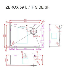 Кухонная мойка Zorg Zerox 59 U / IF SIDE SF STEEL