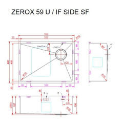 Кухонная мойка Zorg Zerox 59 U / IF SIDE SF ZURINOX STEEL