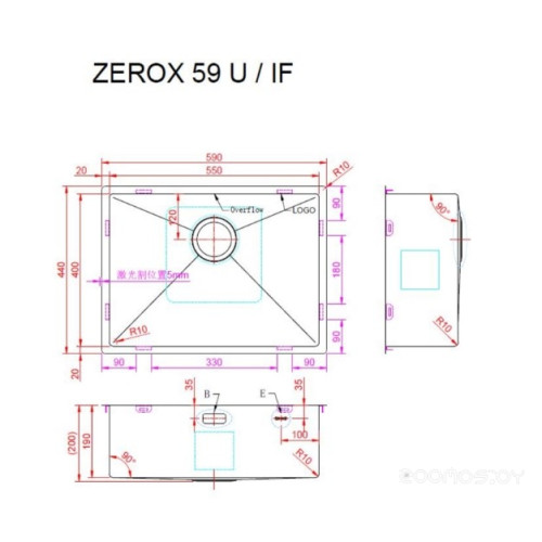 Кухонная мойка Zorg Zerox 59 U / IF STEEL