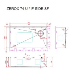 Кухонная мойка Zorg Zerox 74 U / IF SIDE SF PVD GOLD