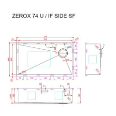 Кухонная мойка Zorg Zerox 74 U / IF SIDE SF ZURINOX STEEL