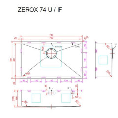 Кухонная мойка Zorg Zerox 74 U / IF ZURINOX PVD GUNBLACK