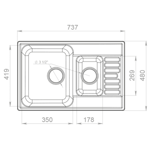 Кухонная мойка GranFest QUARZ Z-21K (песочный)