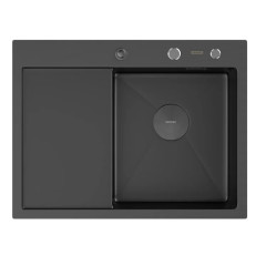 Кухонная мойка ARFEKA ECO AR 650*500 R POP-UP BLACK PVD NANO