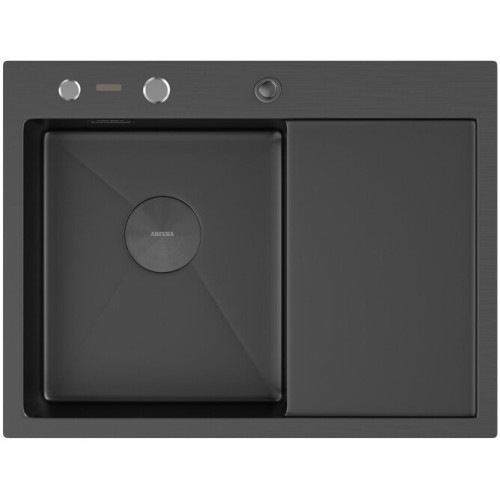 Кухонная мойка ARFEKA ECO AR 650*500 L POP-UP BLACK PVD NANO