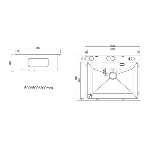 Кухонная мойка ARFEKA Eco AR 600*500 POP-UP GOLD PVD NANO