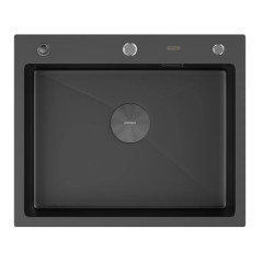 Кухонная мойка ARFEKA Eco AR 600*500 POP-UP BLACK PVD NANO