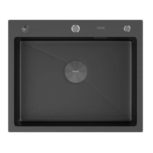 Кухонная мойка ARFEKA Eco AR 600*500 POP-UP BLACK PVD NANO