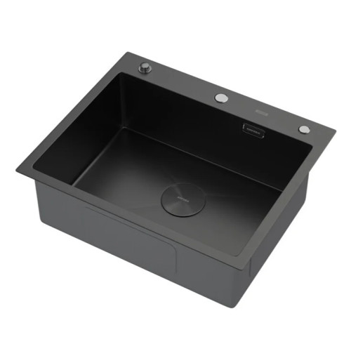 Кухонная мойка ARFEKA Eco AR 600*500 POP-UP BLACK PVD NANO