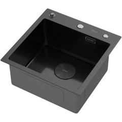 Кухонная мойка ARFEKA ECO AR 450*450 POP-UP BLACK PVD NANO DECOR MILLET GRAINS (настольная)