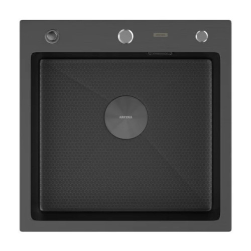 Кухонная мойка ARFEKA Eco AR 500*500 POP-UP Black PVD NANO DECOR