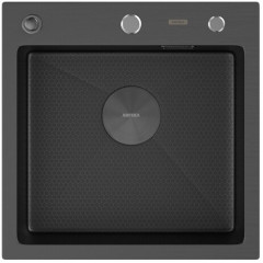 Кухонная мойка ARFEKA ECO AR 450*450 POP-UP BLACK PVD NANO DECOR (настольная)