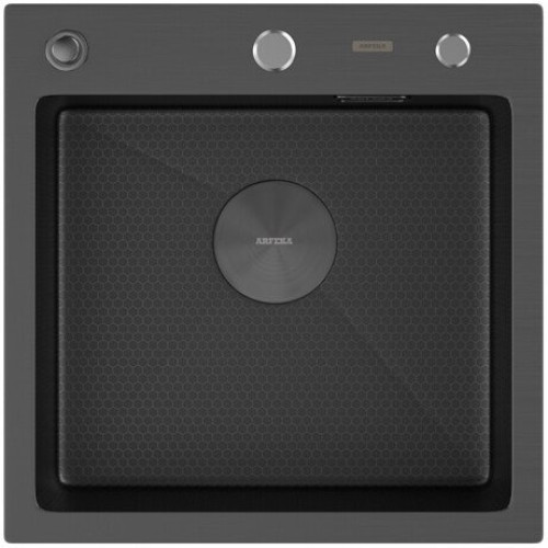 Кухонная мойка ARFEKA ECO AR 450*450 POP-UP BLACK PVD NANO DECOR (настольная)