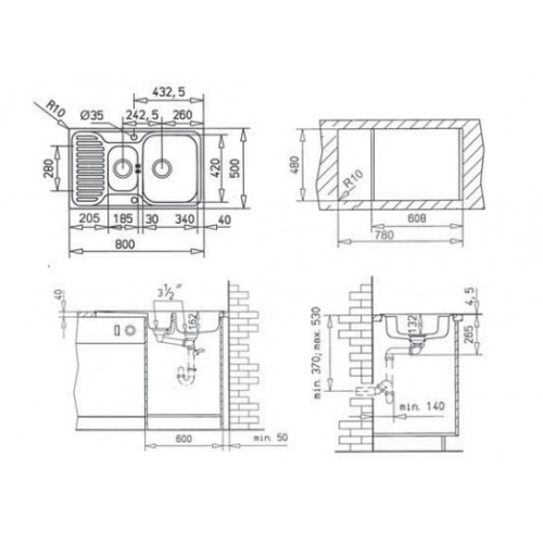 Кухонная мойка Teka Princess 1 1/2B 1/2D MICRO