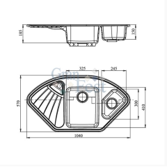 Кухонная мойка GranFest Corner GF-C1040E