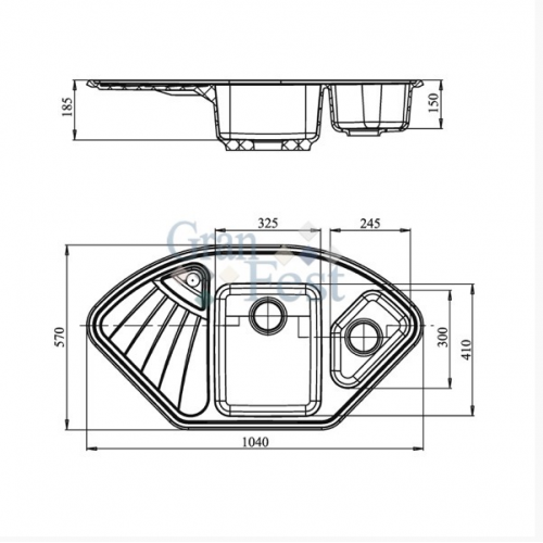 Кухонная мойка GranFest Corner GF-C1040E