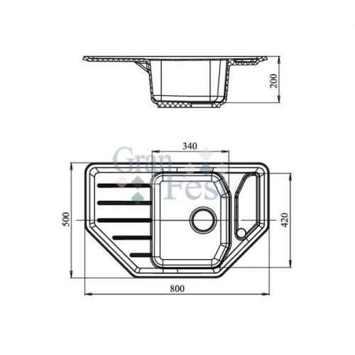 Кухонная мойка GranFest Corner GF-C800E