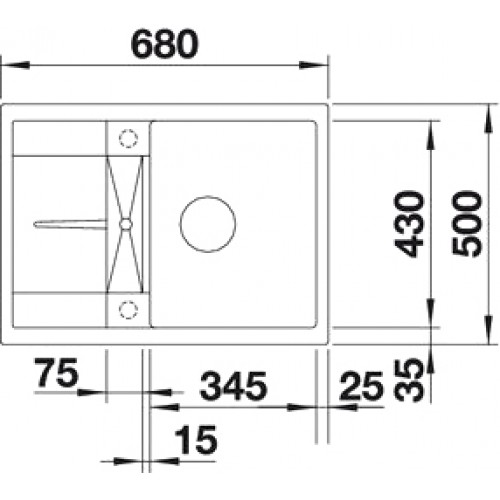 Кухонная мойка Blanco Metra 45S Compact (темная скала)