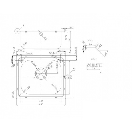 Кухонная мойка Oulin OL-203