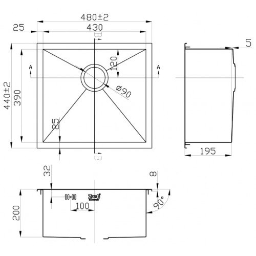 Кухонная мойка Zorg INOX X-4844