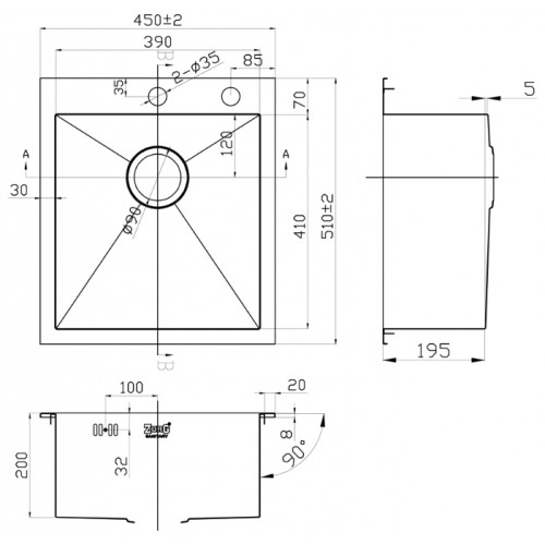 Кухонная мойка Zorg INOX X-4551