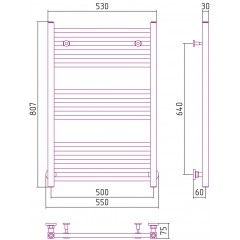 Полотенцесушитель Сунержа Модус 800x500 00-0250-8050