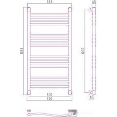 Полотенцесушитель Сунержа Флюид+ 1000x500 00-0222-1050