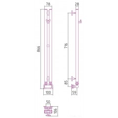 Полотенцесушитель Сунержа Нюанс EU50+ 840х50 30-0212-0840