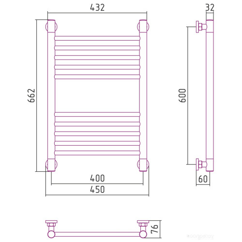 Полотенцесушитель Сунержа Богема+ прямая 600х400 05-0220-6040