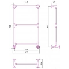Полотенцесушитель Сунержа Ренессанс 1304 860х500 03-0280-8650