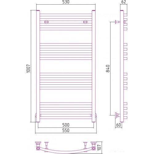 Полотенцесушитель Сунержа Аркус 1000x500 00-0251-1050