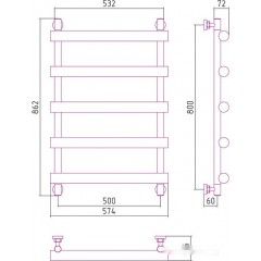 Полотенцесушитель Сунержа Атлант 800x500 00-0226-8050