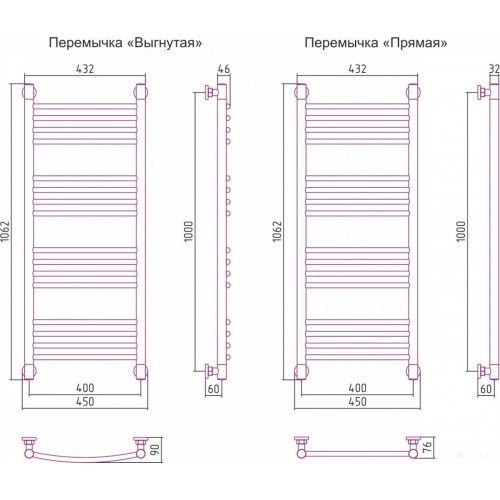 Полотенцесушитель Сунержа Богема+ 1000x400 00-0220-1040